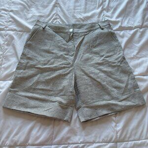 Etici Womens Size XXL Linen Blend Bermuda Shorts Gray Made In Italy Pockets